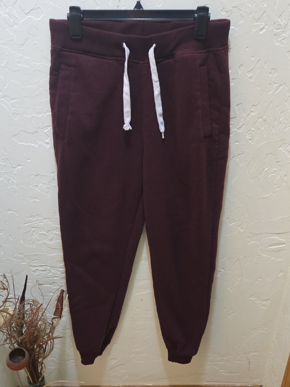 South Pole Burgundy Joggers with White Drawstrings